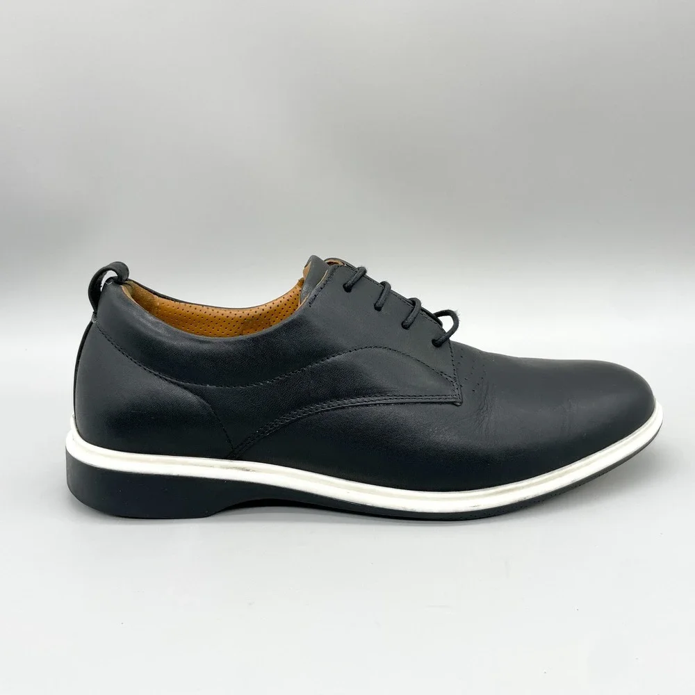 Amberjack The Original Derby Shoes Mens 10.5 Black Leather Casual Dress Sneakers
